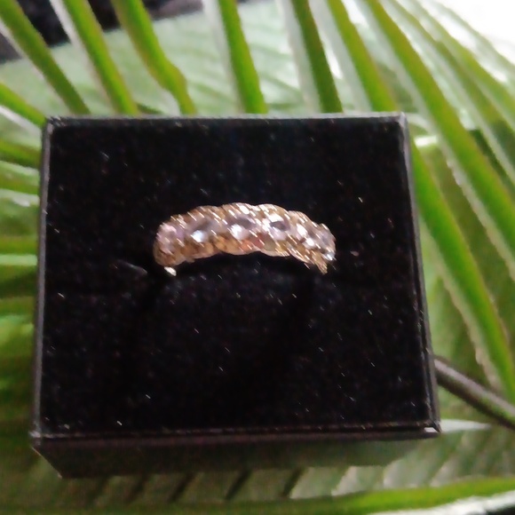 SaphireTanzanite Eternity Ring Chanel Set Golden Saphires - Picture 2 of 9